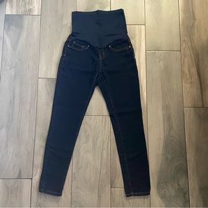 Bella Vida Maternity dark blue skinny jeans with belly‎ band size small